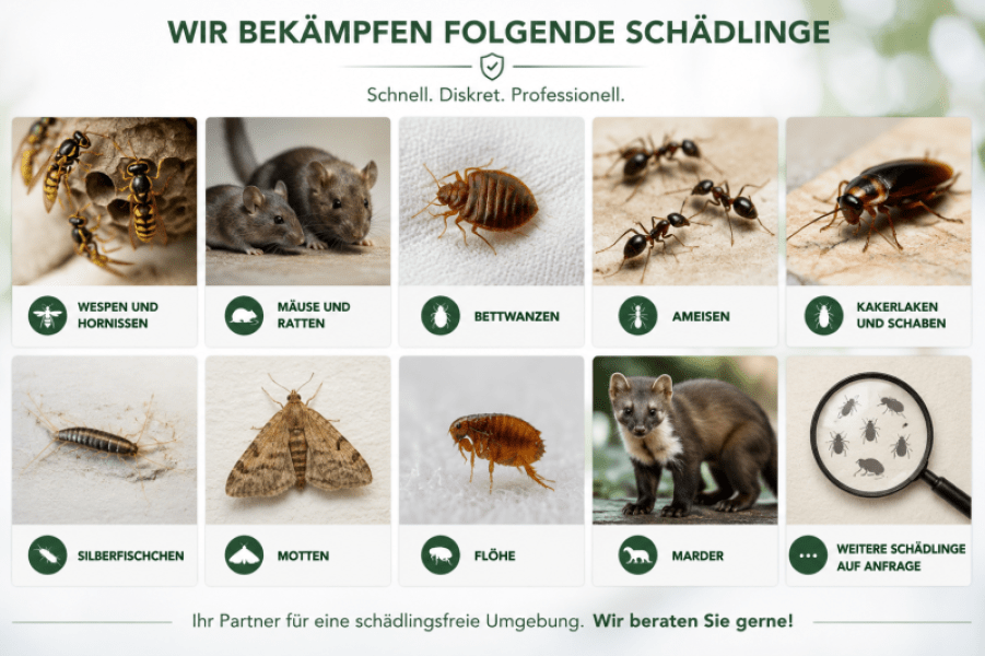 Schädlingsbekämpfung Siegenthaler Bern und Umgebung  Schädlingsarten